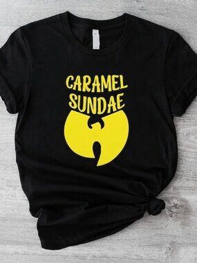 Caramel Sundae Wu Tang Inspired Graphic T-Shirt, Hip Hop Dessert Parody Tee